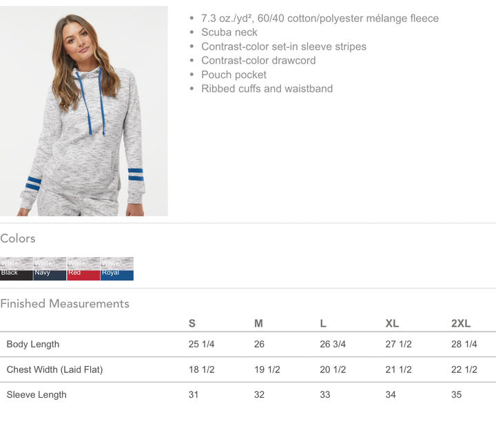 Size Chart Ladies Melange Hoodie