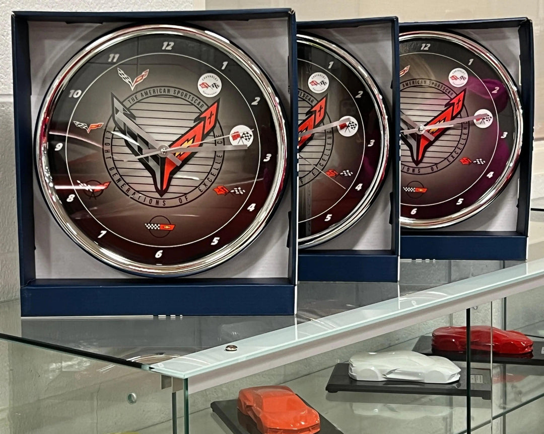 C8 Corvette Chrome Clock GM Licensed