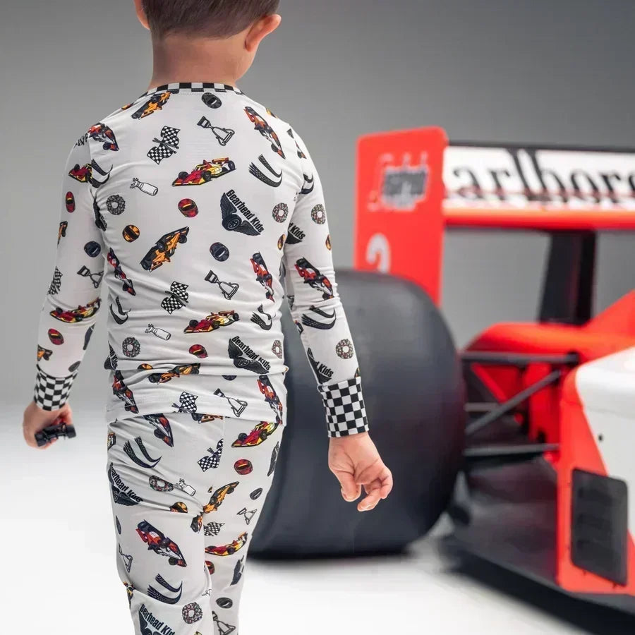 GearHead Kids open wheel racing bamboo pajamas