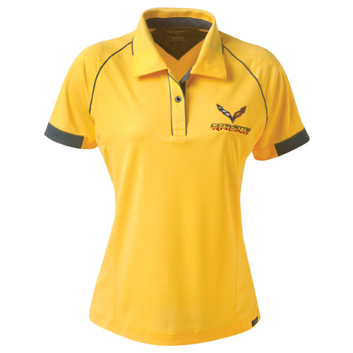 Team Lingenfelter C7 Corvette Racing ladies polo shirt featuring racing logo and sporty design, perfect for Corvette enthusiasts.