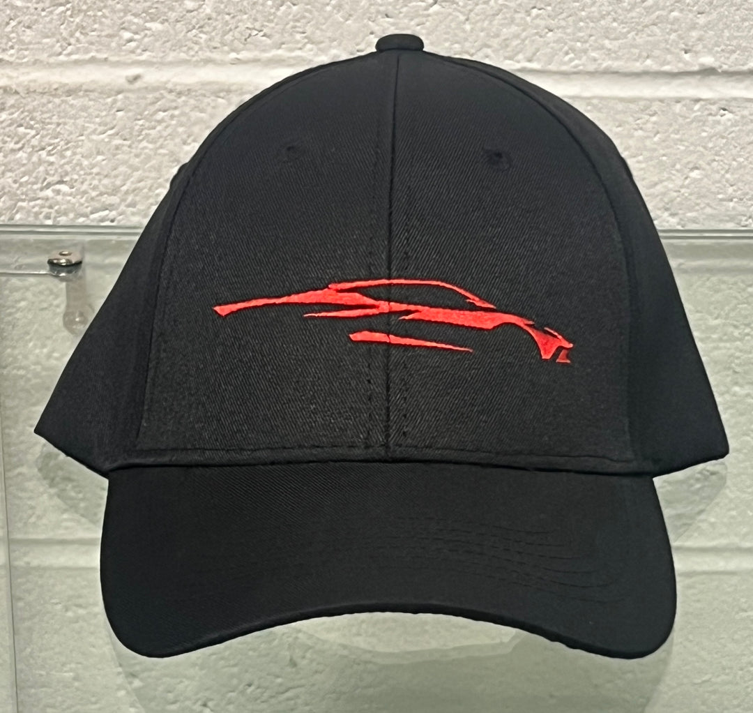 C8 corvette hat torch red black hat