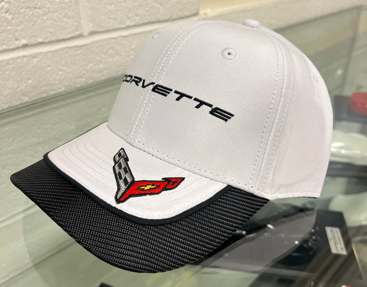 C8 Corvette White Hat Carbon Trim men’s gm licensed