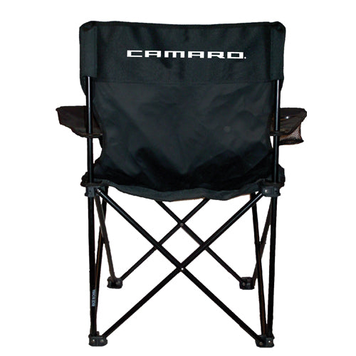 camaro black folding chair on white background