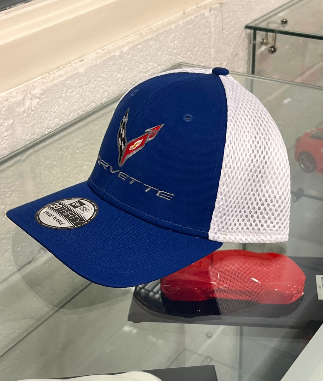 C8 Corvette Royal White Flexfit Hat Large/XL