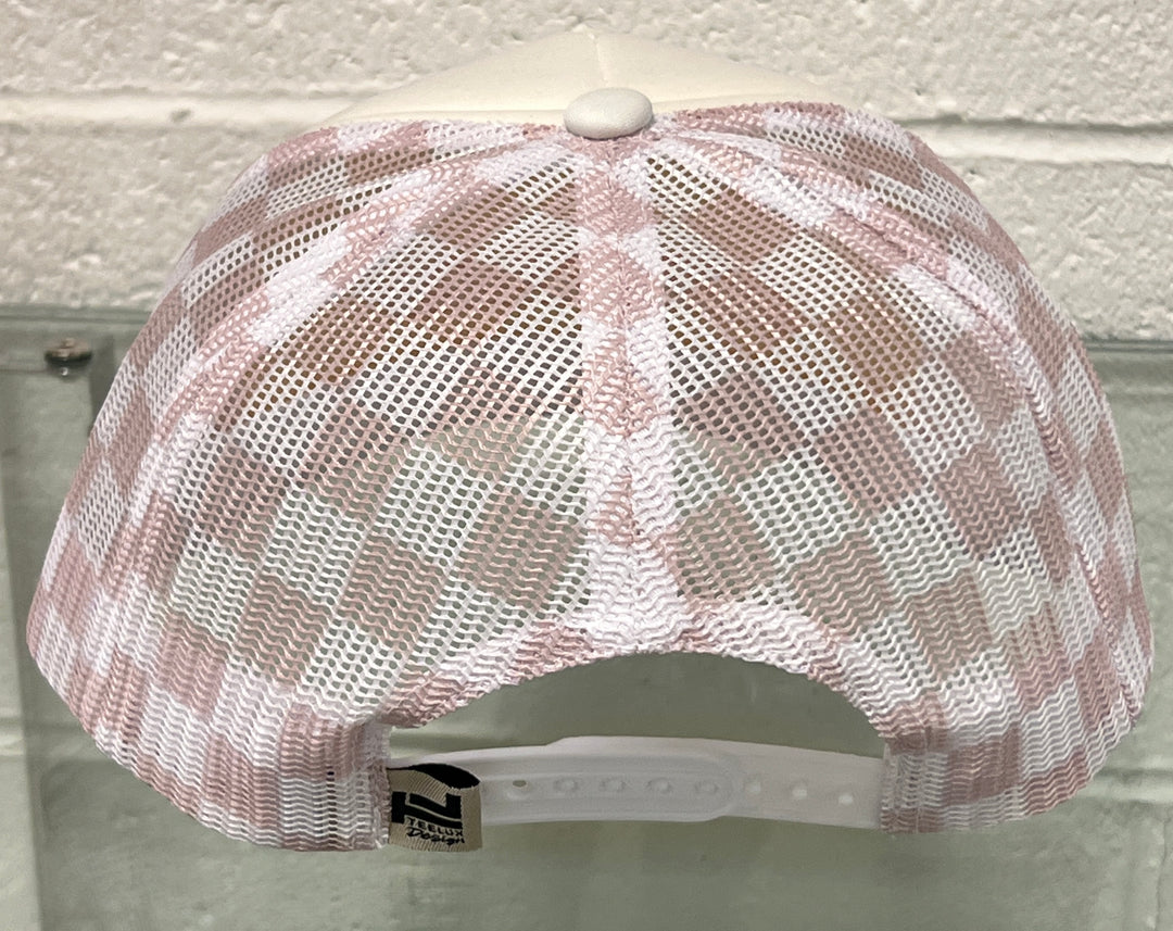 LPE Ladies Trucker Tan Checkered Hat