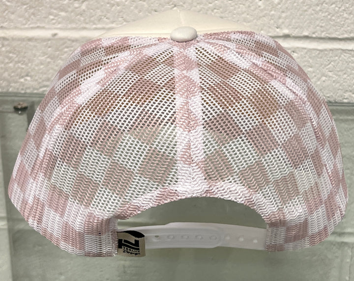 LPE Ladies Trucker Tan Checkered Hat