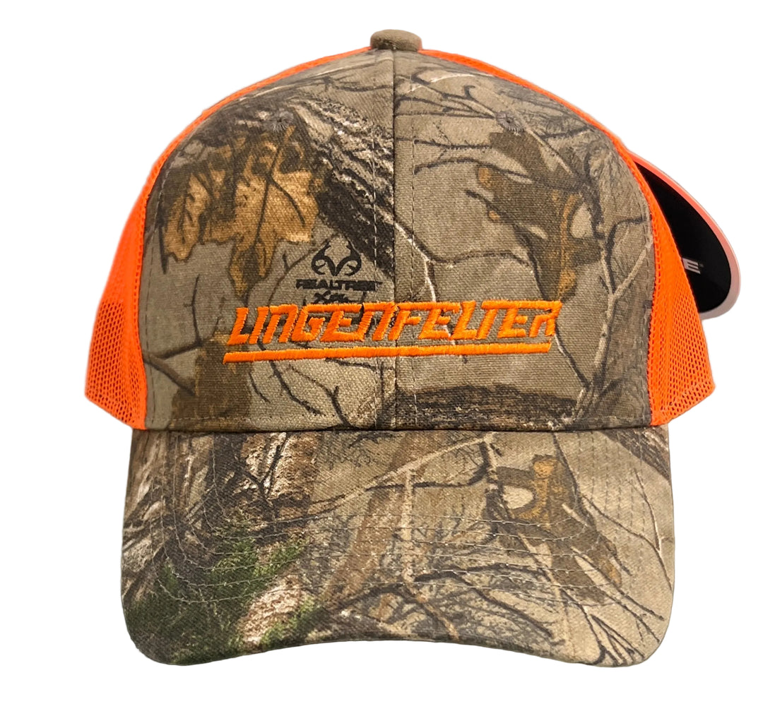 Lingenfelter Hat Real Tree Neon Orange Mesh