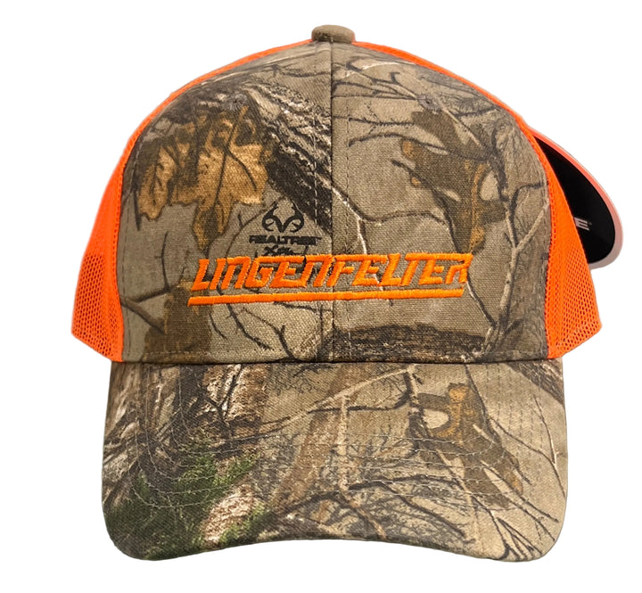 Lingenfelter Hat Real Tree Neon Orange Mesh
