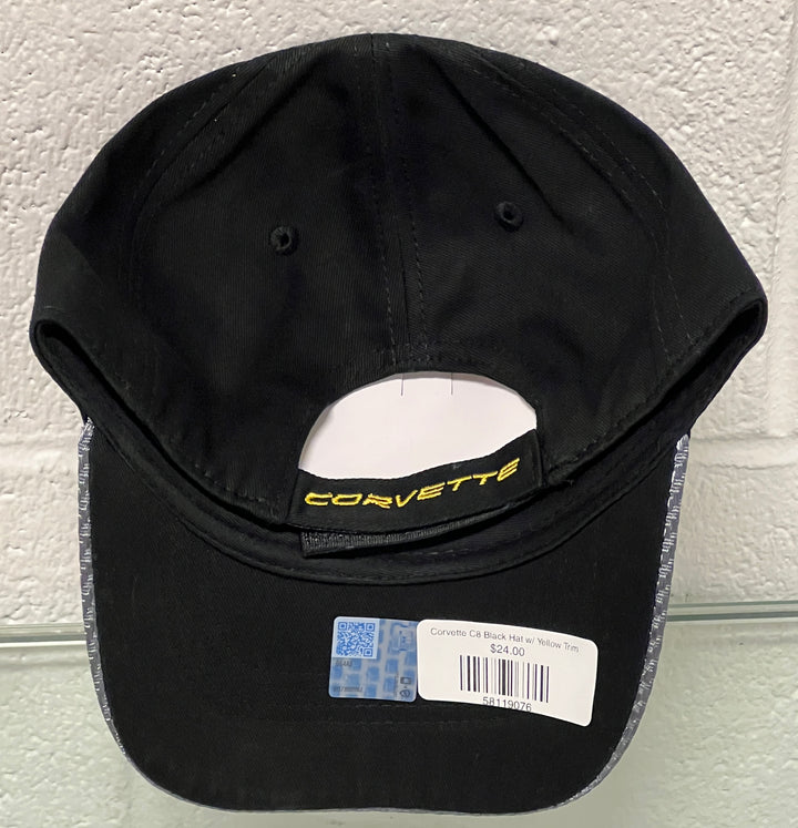 Black cap with Corvette logo on a white background