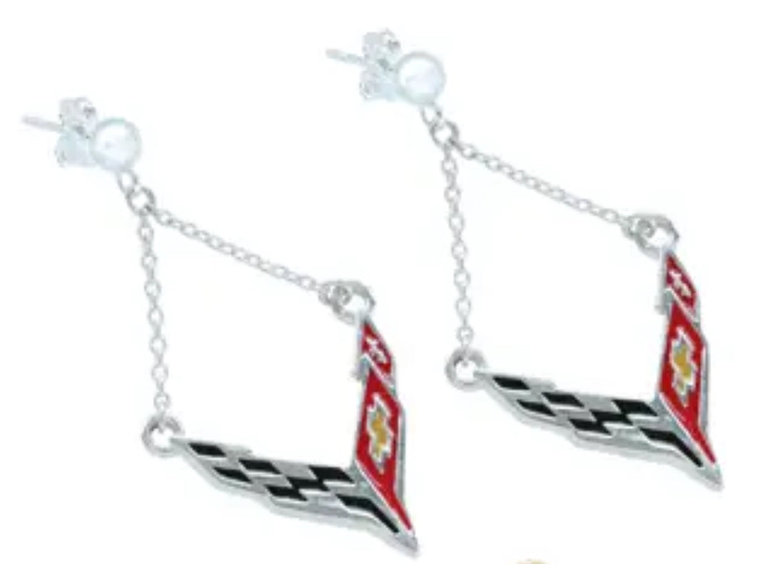 C8 Corvette Post Sterling Earrings