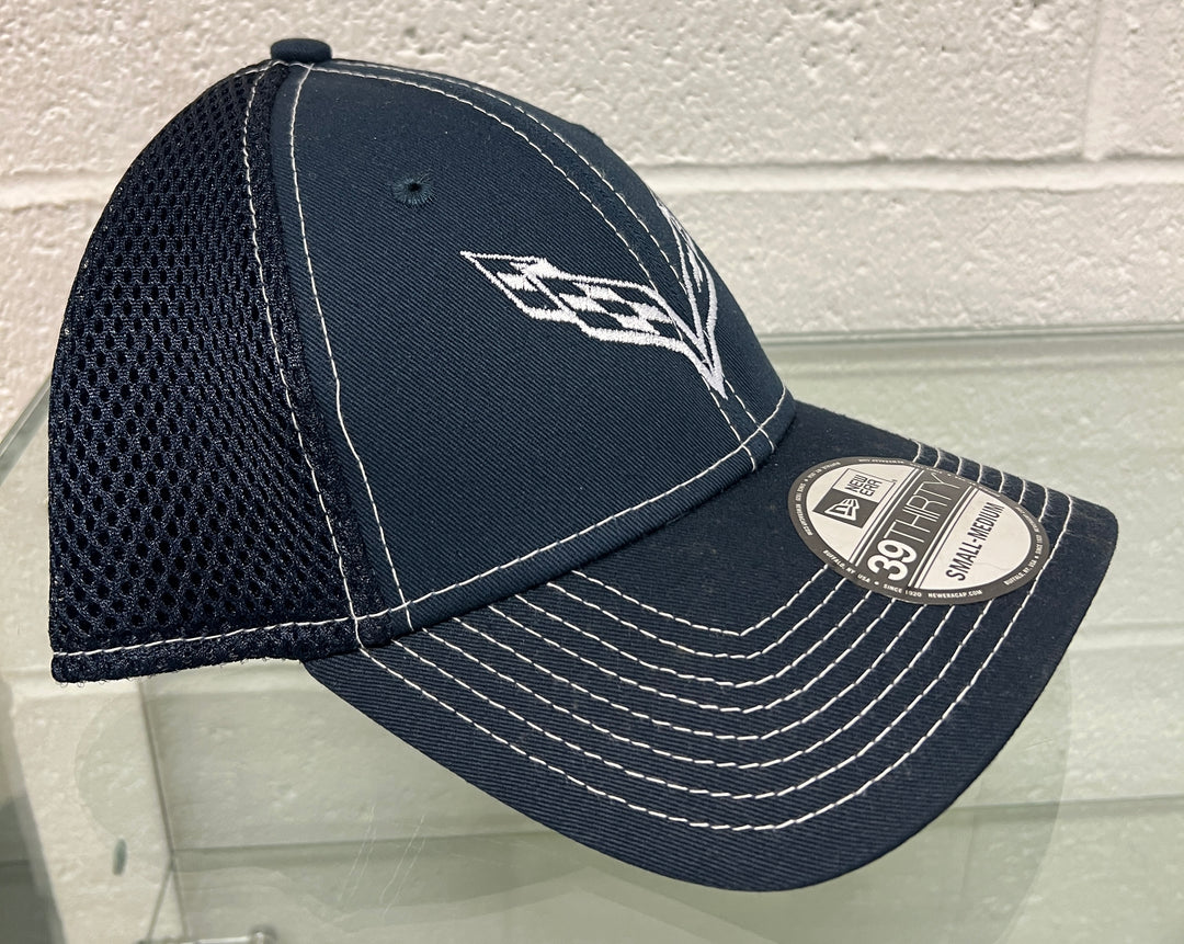 Navy Flexfit cap for C7 Corvette enthusiasts by Team Lingenfelter, featuring a fitted design and Corvette branding.