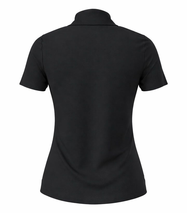 Black polo shirt on a white background