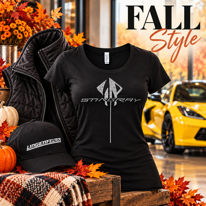 Corvette Stingray Rhinestone Ladies Tee
