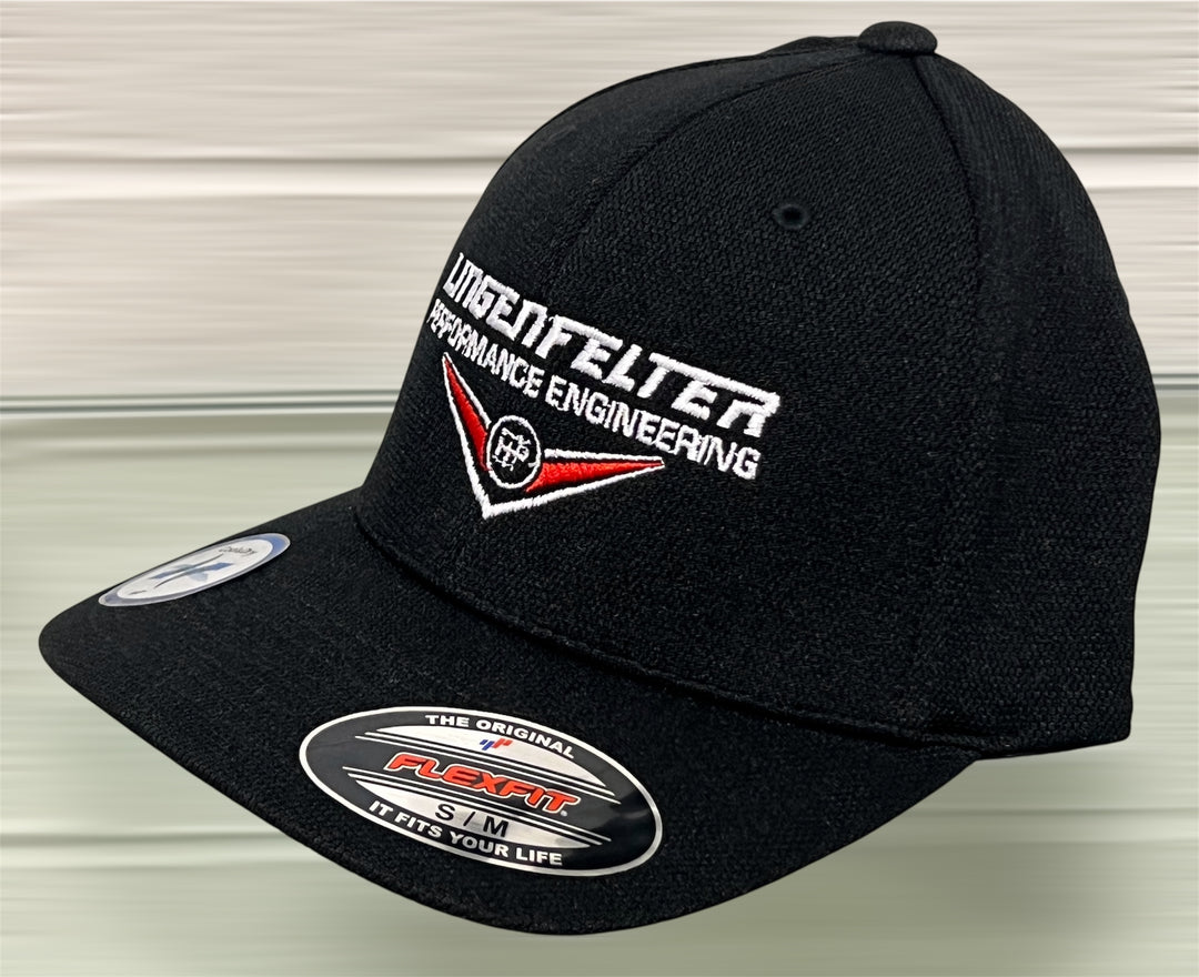 Black cap with Lingenfelter Performance Engineering logo on a black background