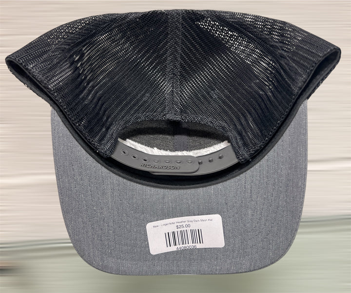 Gray cap with black mesh back on a light background