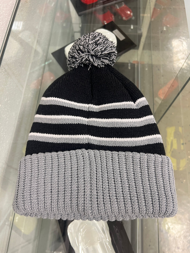 Lingenfelter Race Gear C8 Corvette beanie hat with pom, soft knit fabric, featuring C8 Corvette logo and stylish design.