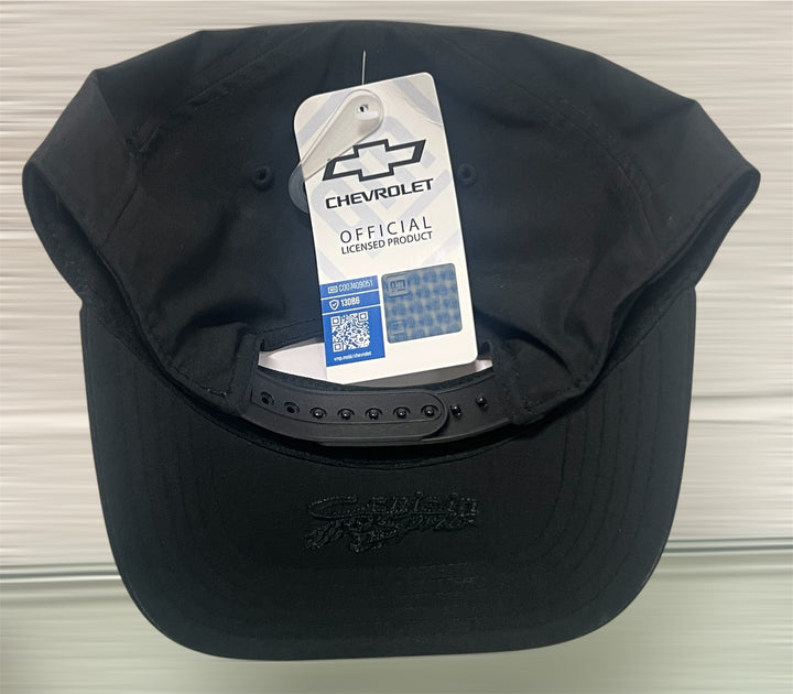 Black C8 Corvette hat with patch, Team Lingenfelter branded, featuring a classic baseball cap design and embroidered logo detail.