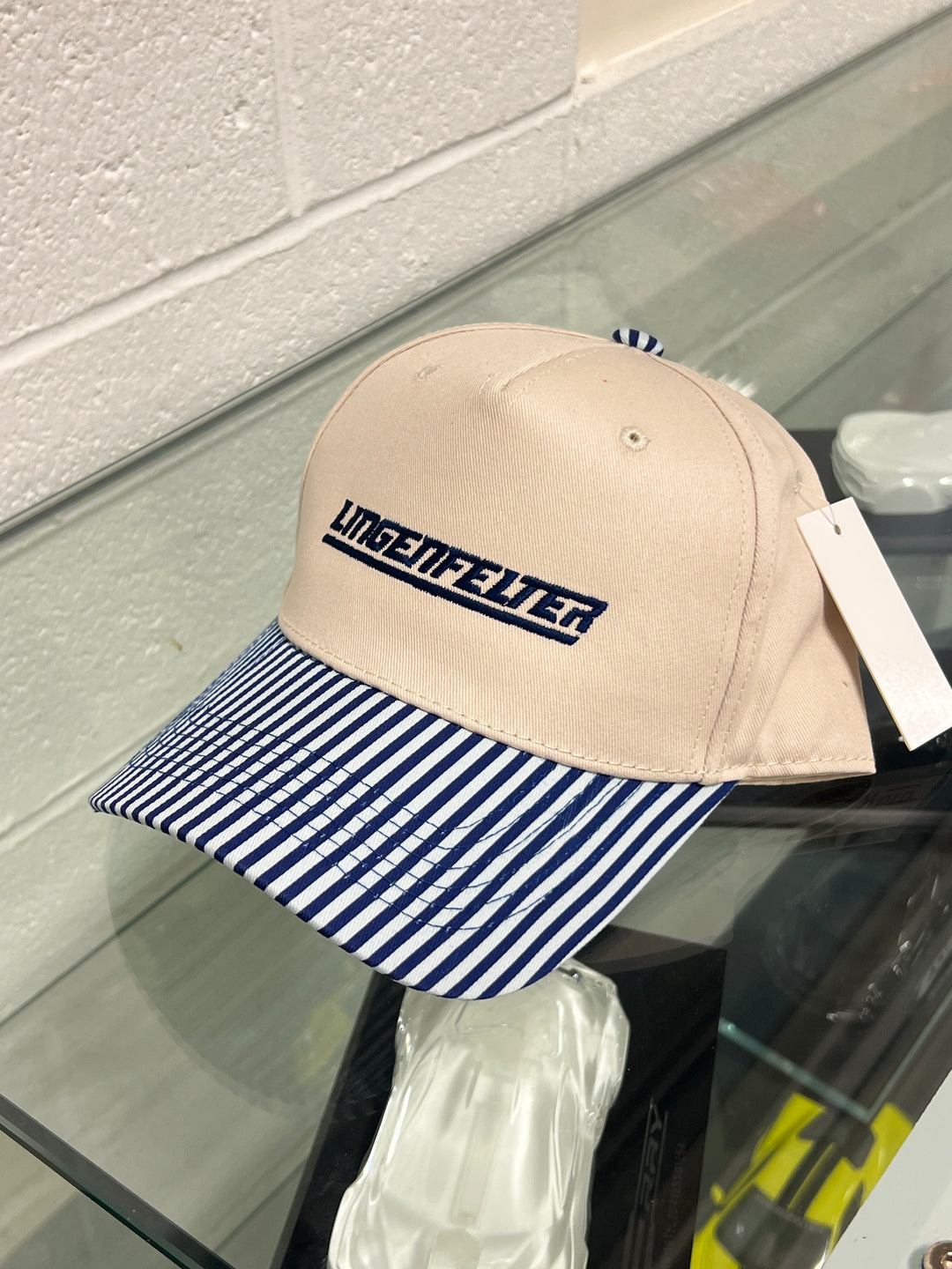 Lingenfelter Ladies Navy Striped Hat