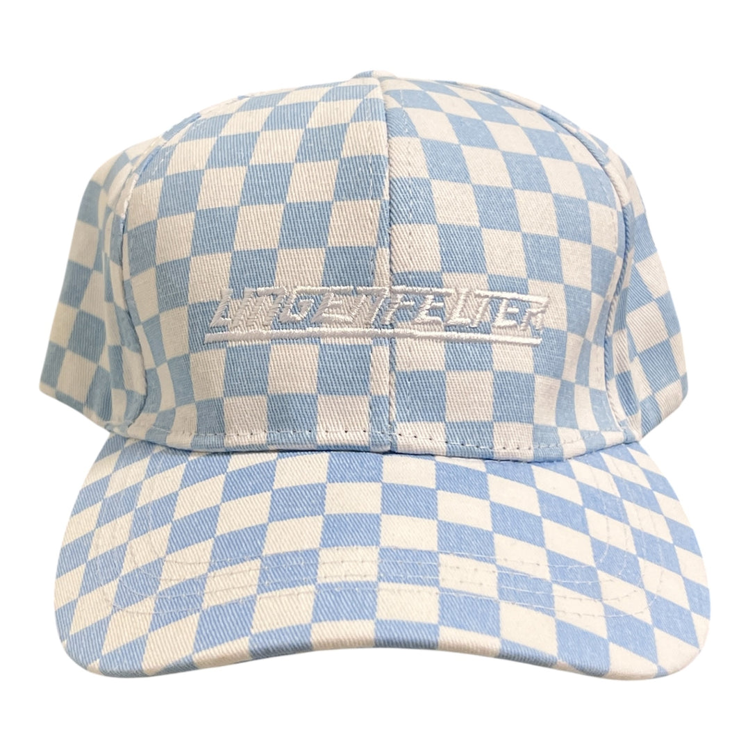 Lingenfelter light blue and white checkered hat