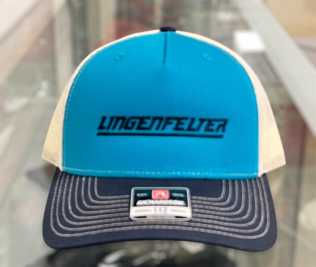 Lingenfelter Snapback Trucker Cap Navy Teal Blue