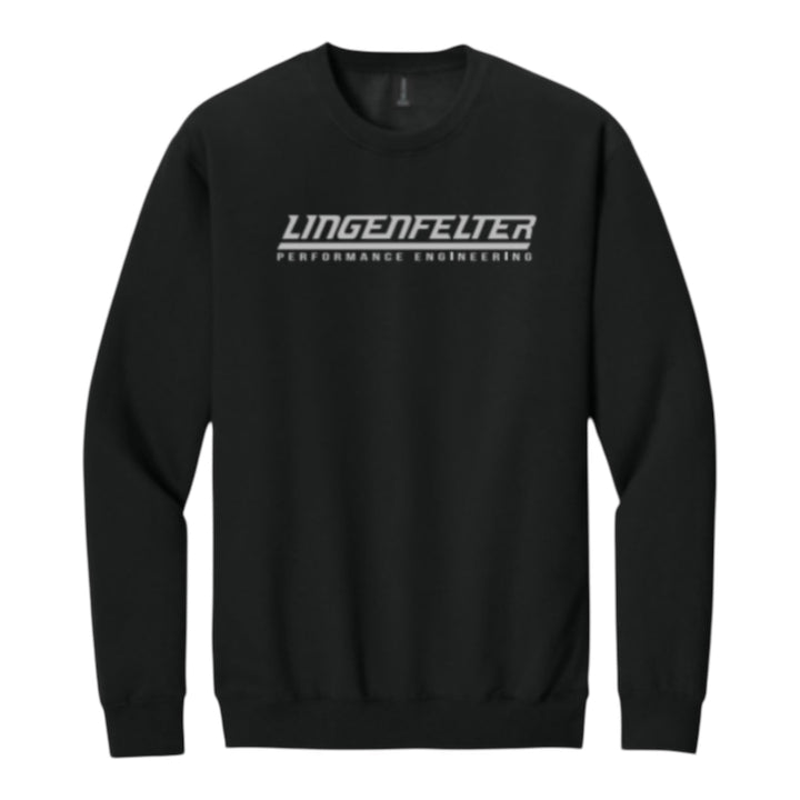 Lingenfelter Black Crew Sweatshirt Silver logo