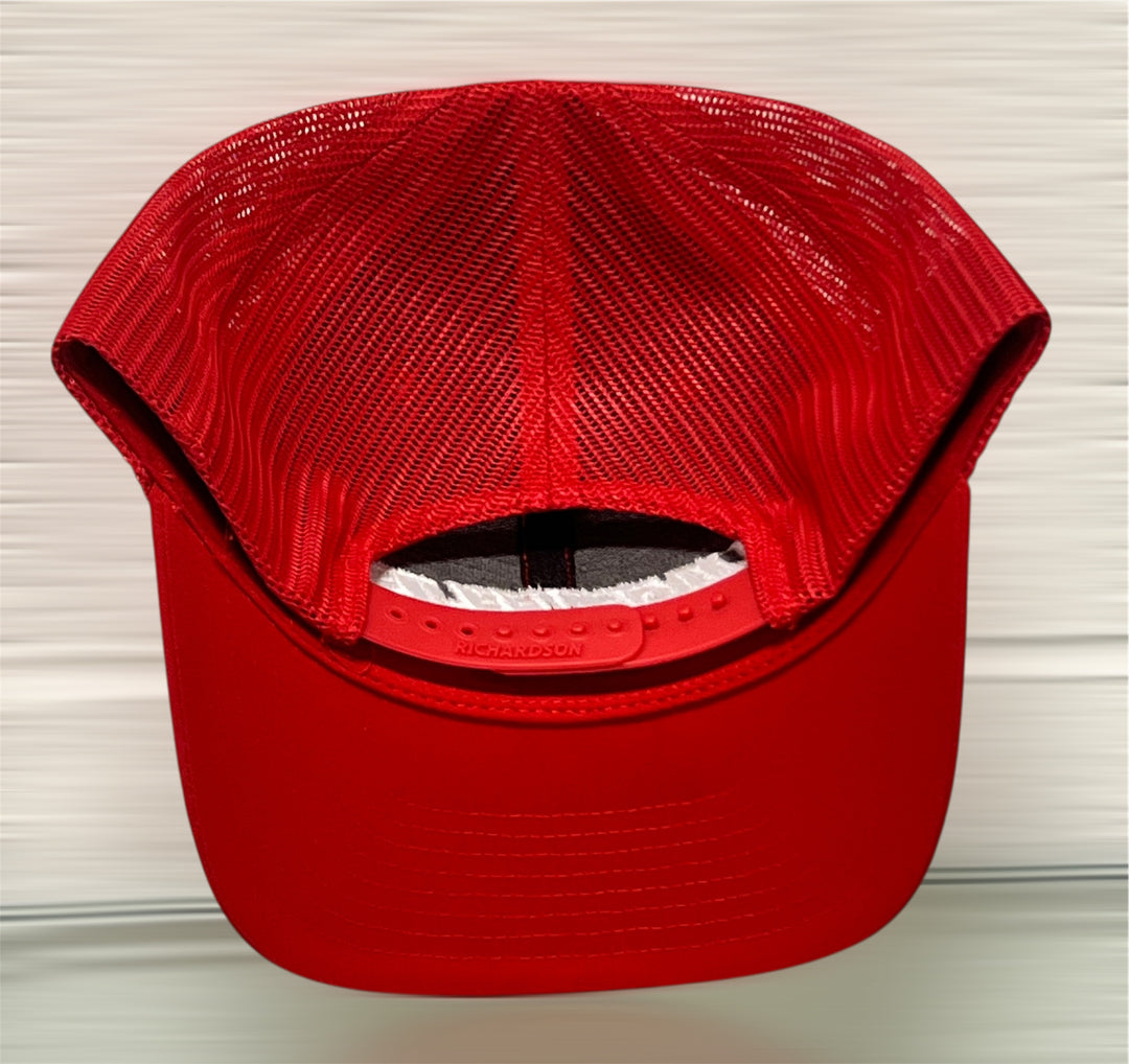 Lingenfelter Red Mesh Hat White Logo BACK