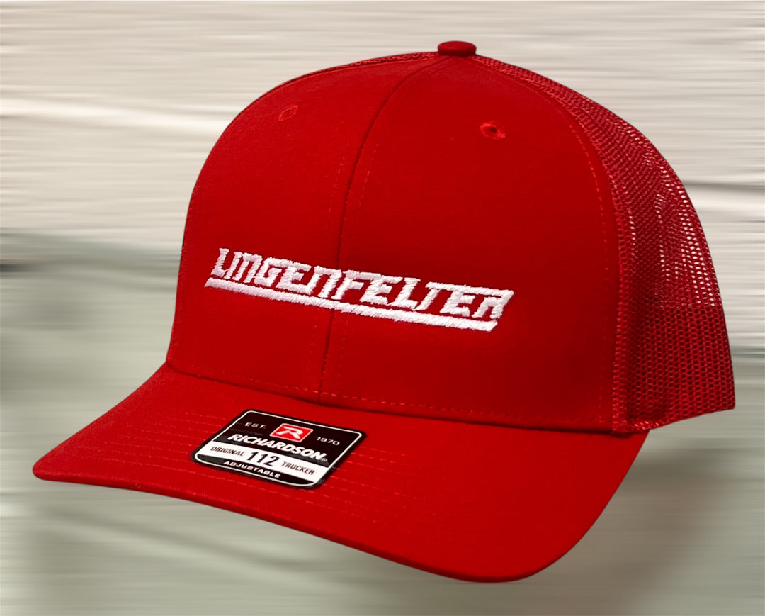 Lingenfelter Red Mesh Hat White Logo