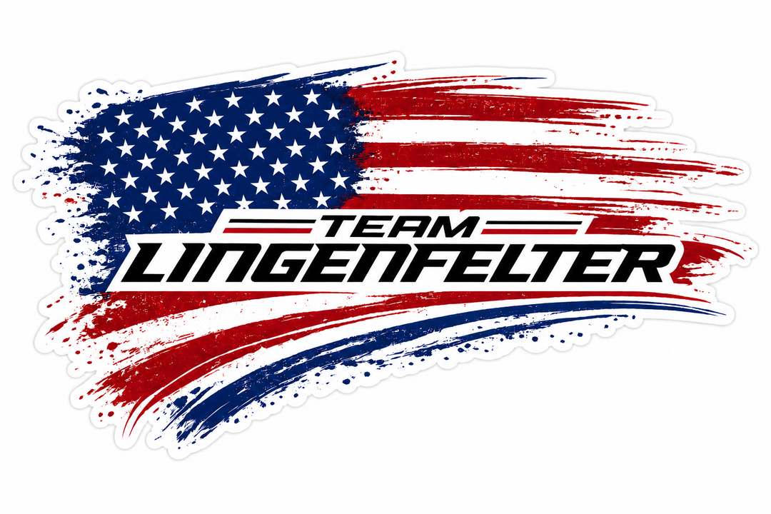 Team Lingenfelter logo with an American flag design on a white background
