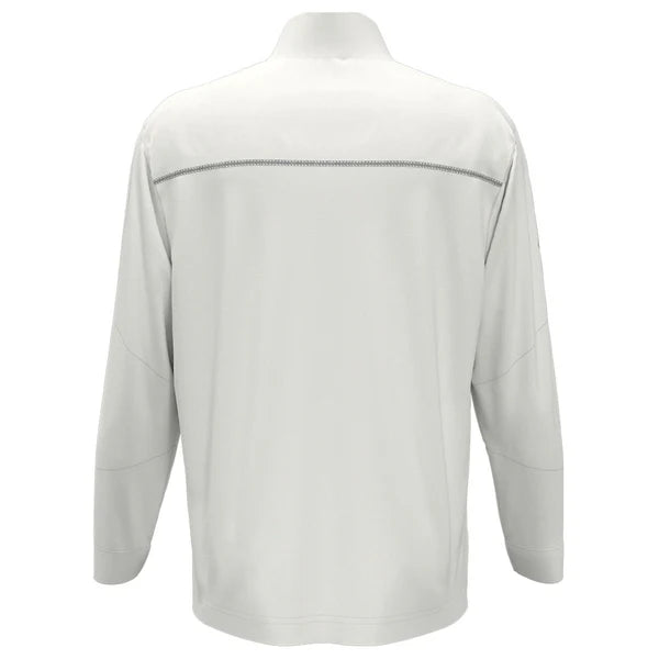 Lingenfelter Race Gear C8 Corvette men's quarter-zip pullover hoodie, back view showing navy blue fabric and relaxed fit