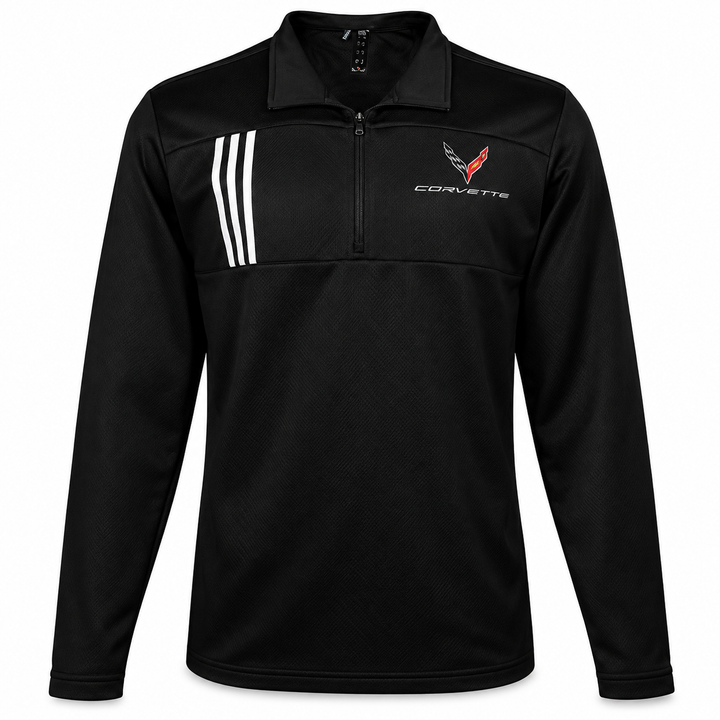 C8 Corvette Men’s Adidas Black Quarter Zip Pullover