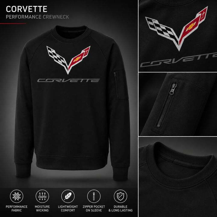 Black crewneck T-shirt for men by Team Lingenfelter featuring C7 Corvette design in large, XL, and 3X sizes.