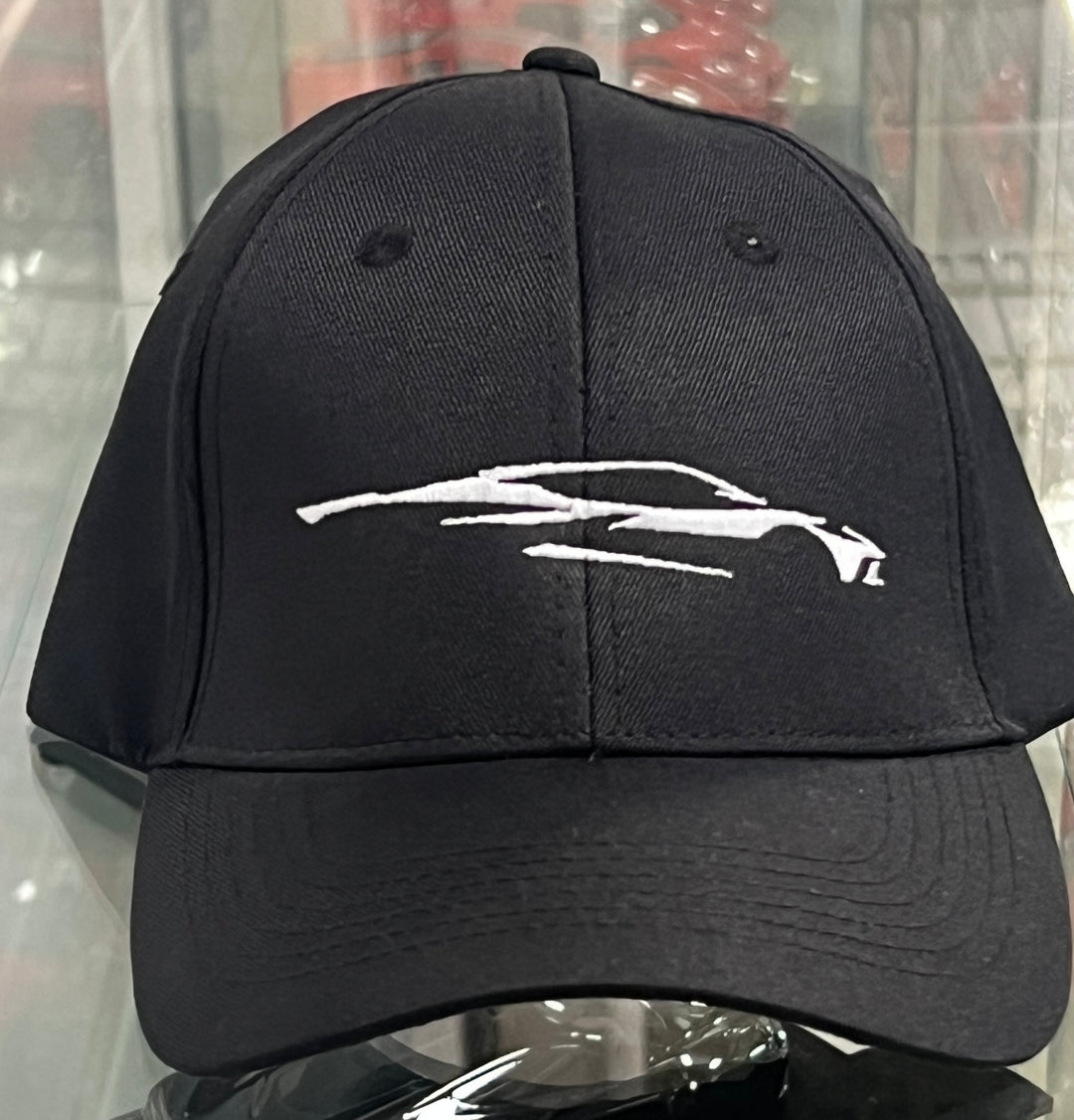 C8 Corvette black hat with Ceramic Matrix Gray Gesture logo