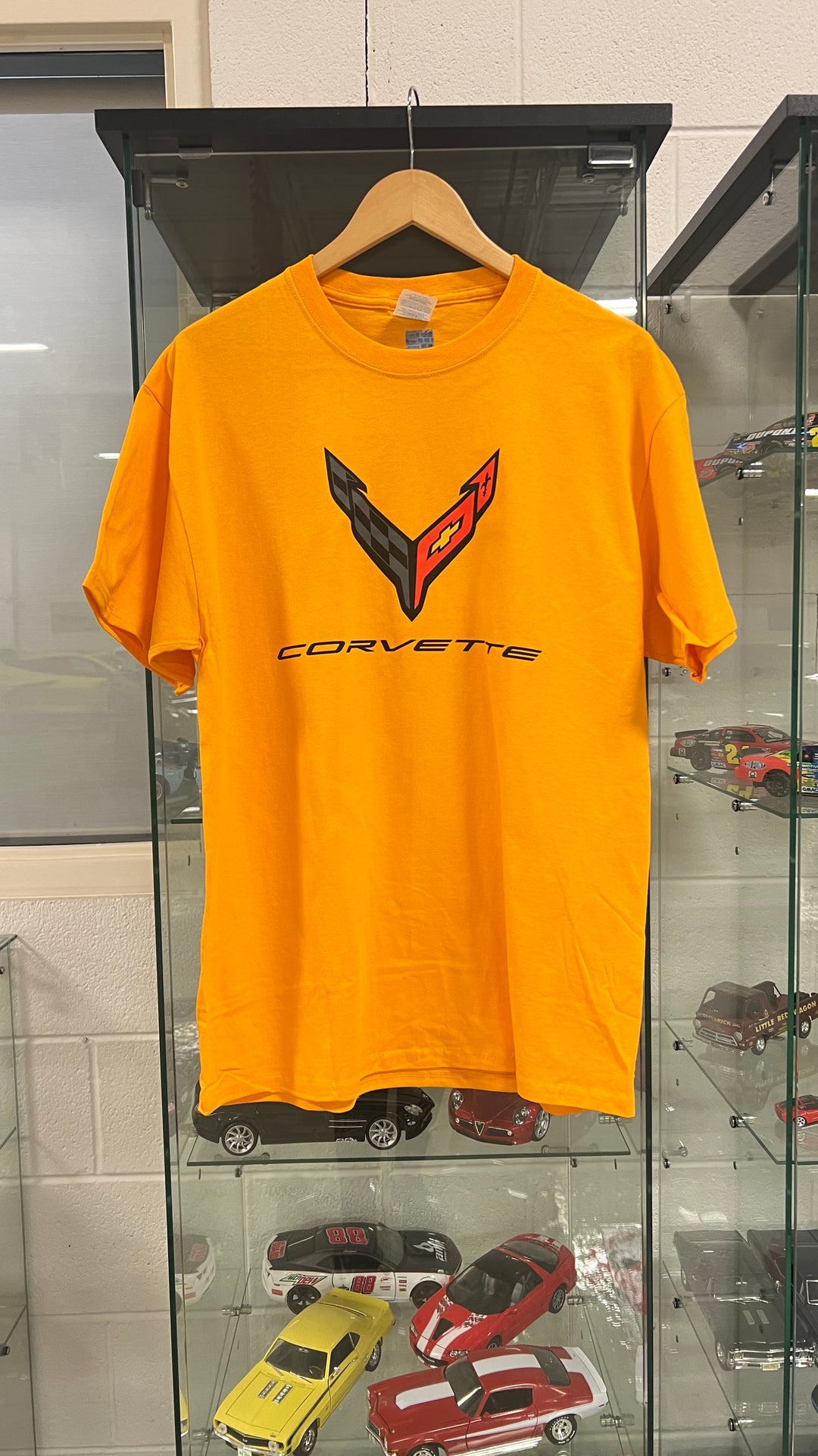 C8 corvette men's gold shirt