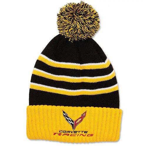 Lingenfelter Race Gear C8 Corvette Racing beanie hat featuring logo and racing design, crafted for sporty style and warmth.