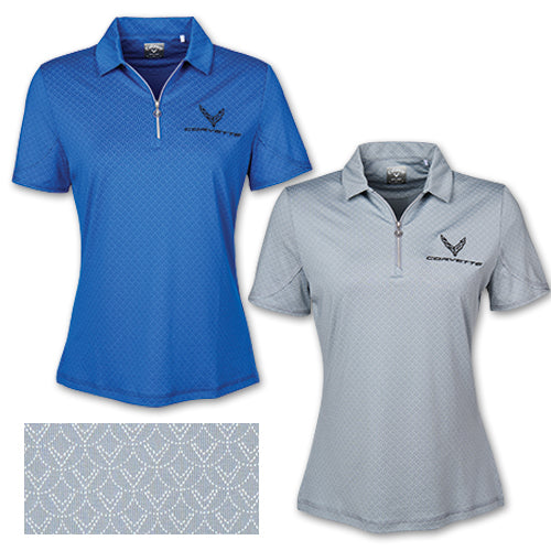 c8 corvette ladies blue and gray polo shirts