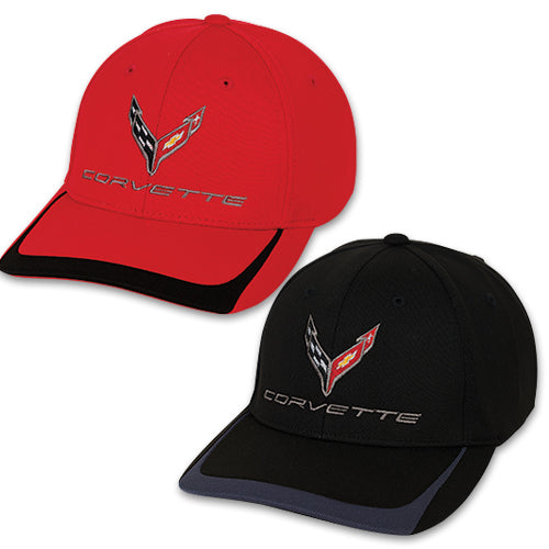C8 Corvette Colorblock Hat Red Black GM Licensed Team Lingenfelter