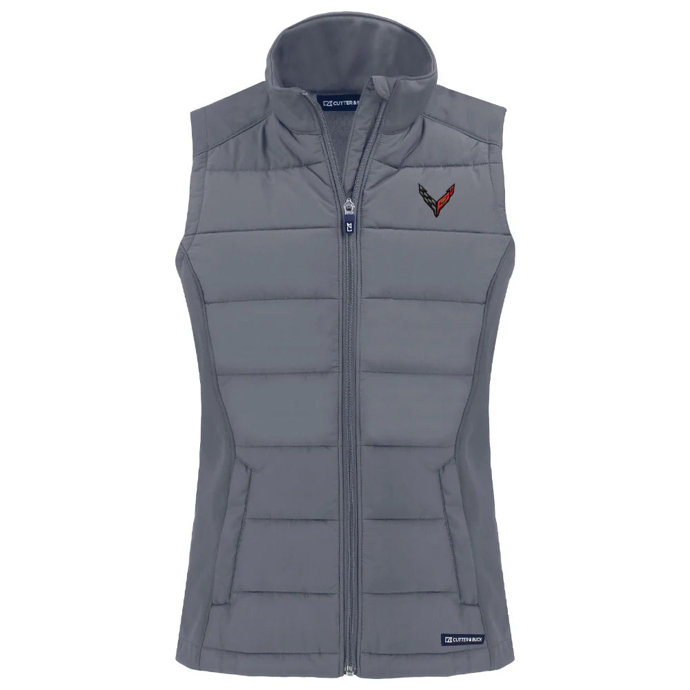 C8 Corvette Ladies Soft Shell Vest Gray