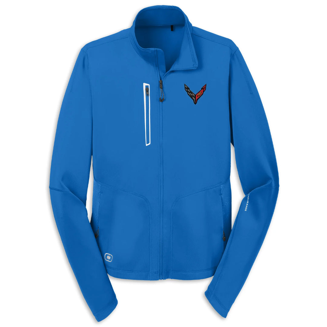 Men's blue C8 Corvette jacket by Team Lingenfelter, size 3X, stylish men's outerwear with Corvette branding and sporty design.