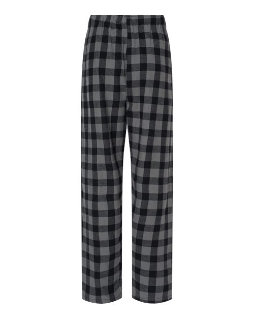 Black and gray checkered pants on a white background