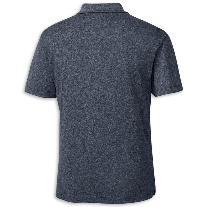 Back view of a polo shirt on a white background navy