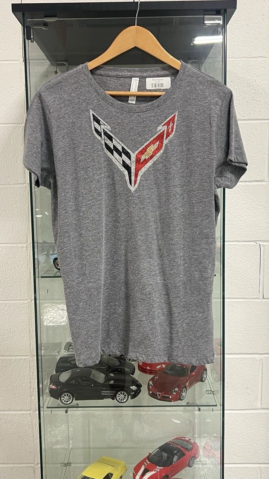 NEW!! C8 Corvette Ladies Gray T-Shirt - Large - SALE
