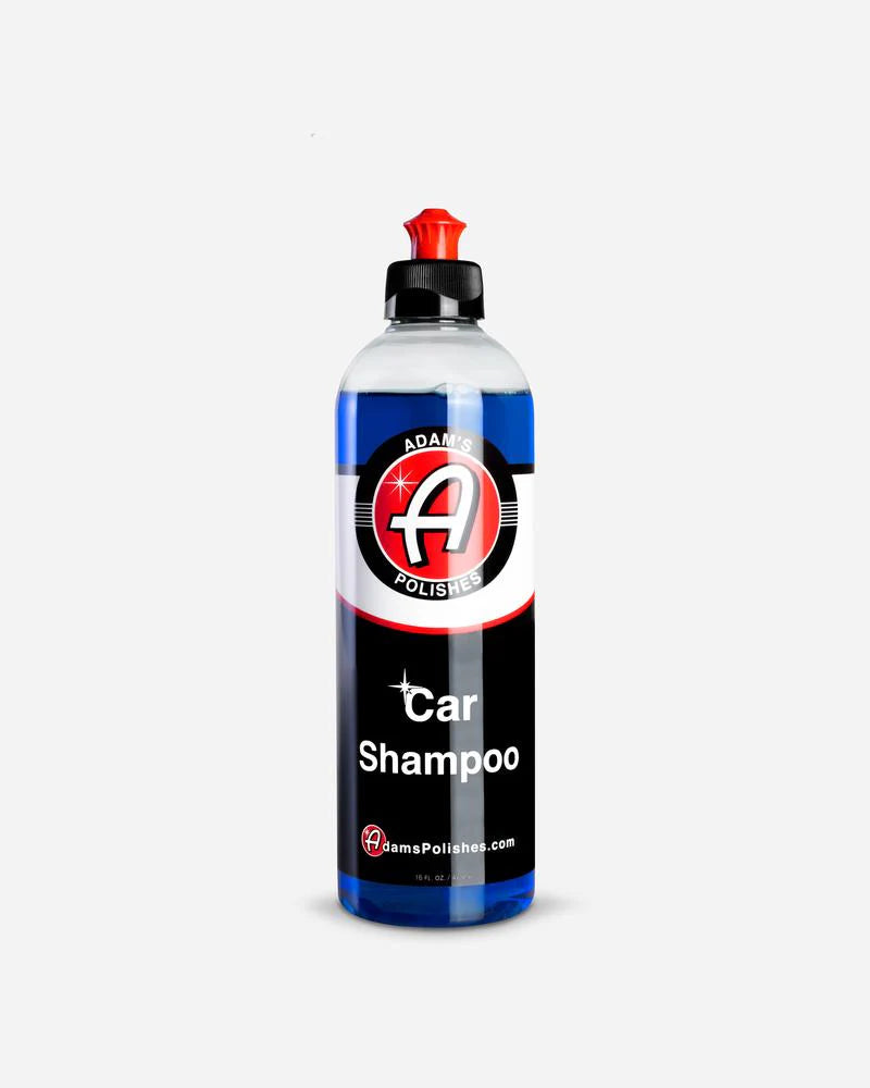 Bottle of Adam's Polishes car shampoo on a white background