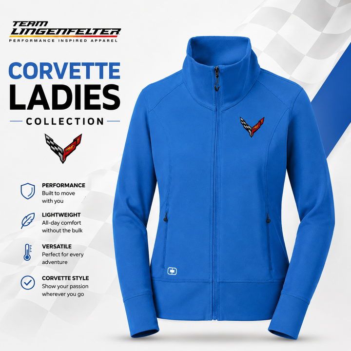 ladies c8 blue zip jacket
