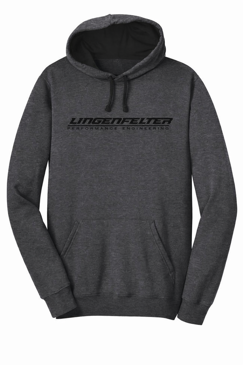 Lingenfelter Contrast Charcoal Hoodie for men, casual activewear with a stylish design and comfortable fit.