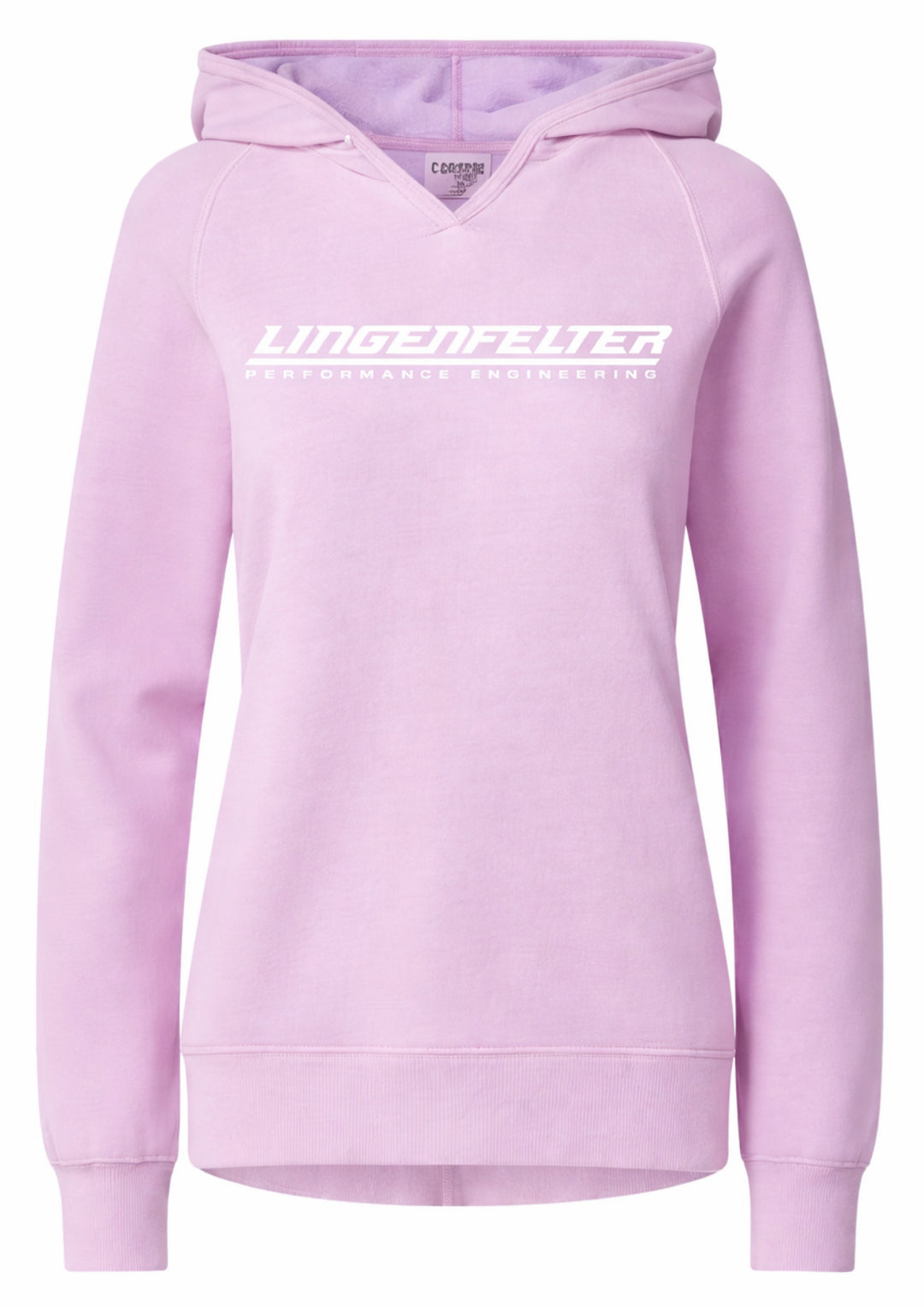 Pink Carnation sweatshirt for women by Team Lingenfelter, casual pink hoodie with floral design, perfect for activewear and comfort.