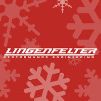 Lingenfelter Performance Engineering logo on a red background with snowflake graphics
