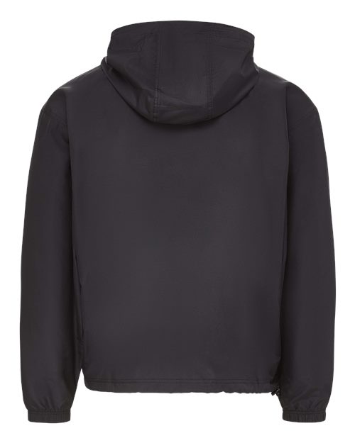 Black hooded jacket on a white background