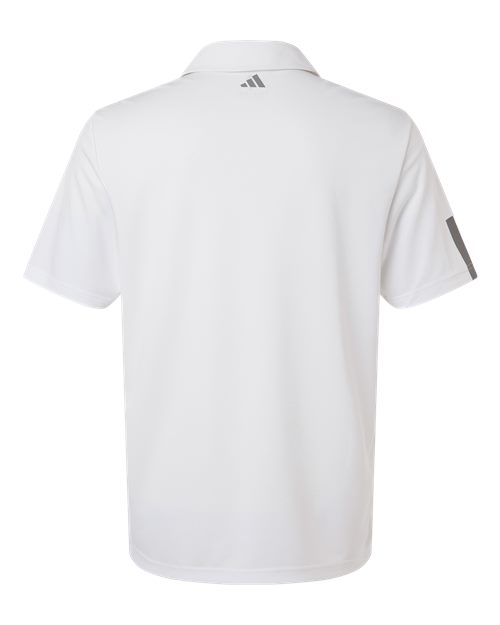 White Adidas polo shirt on a white background