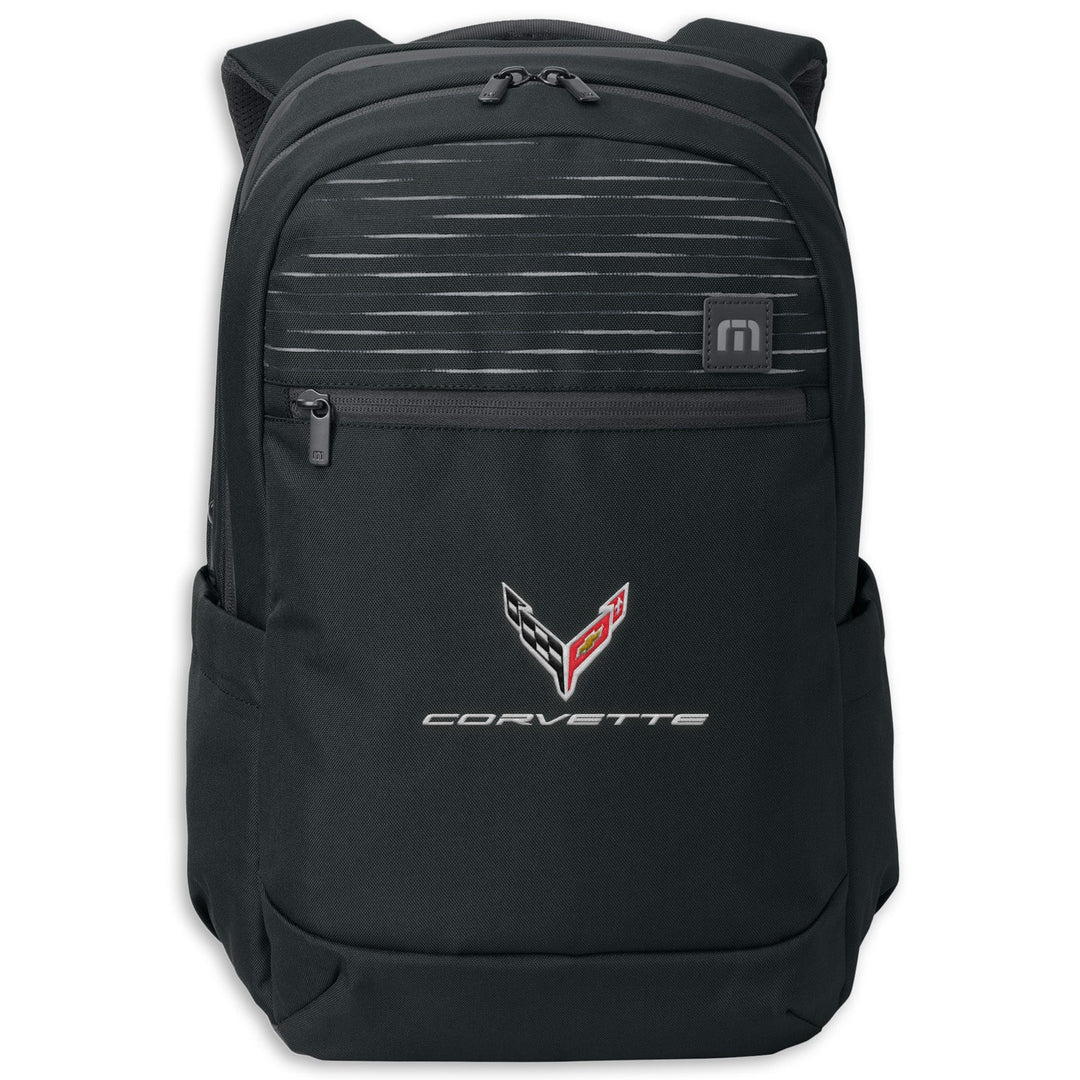 Team Lingenfelter C8 Corvette TravisMathew backpack with multiple compartments and stylish design, perfect for everyday use.