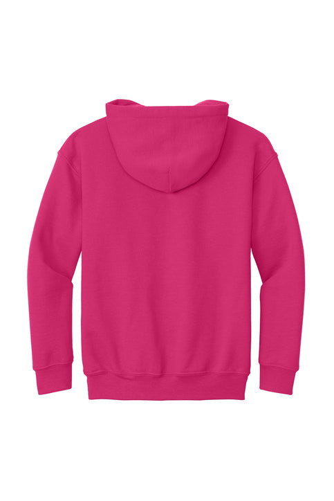 Back view of a pink youth hoodie by Team Lingenfelter, showcasing the comfortable fit and stylish design for young fans.